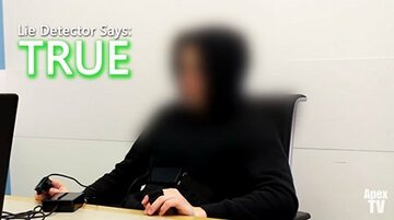  ジェームズと名乗る男性の証言にウソ発見器が「TRUE（真実）」と判定したとの文字が…（ＡＰＥＸ　ＴＶから）