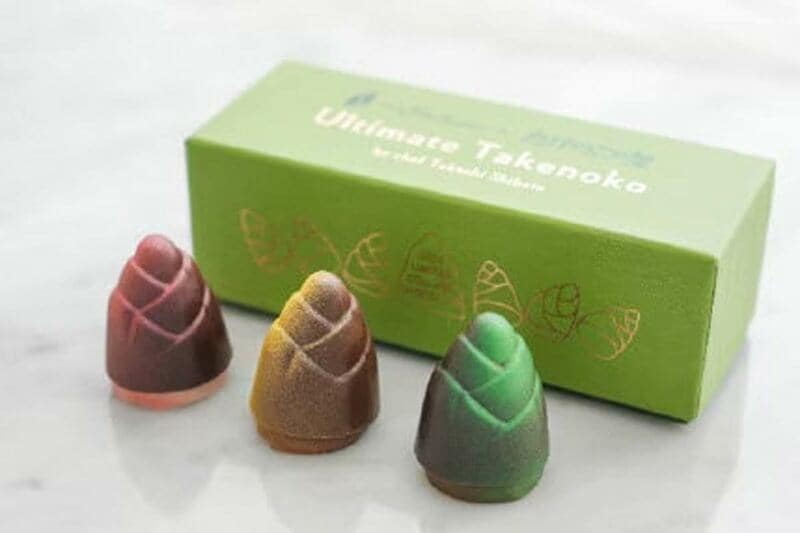 シェ・シバタの「Ultimate-Takenoko」は3個で2592円（明治のホームページから）