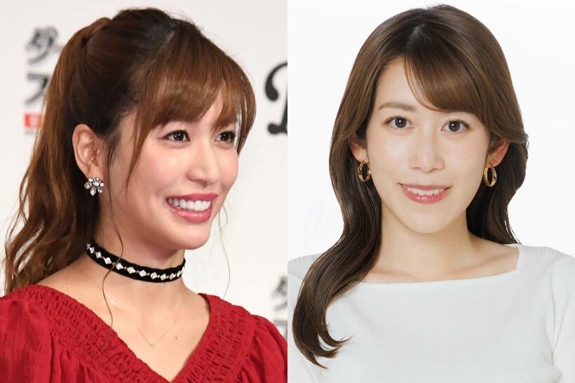 元AKB48の大島麻衣(左)と、元NHKアナの中川安奈