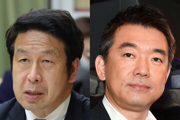 米山隆一氏(左)と橋下徹氏