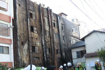 東京都渋谷区広尾で起きた工場火災の現場