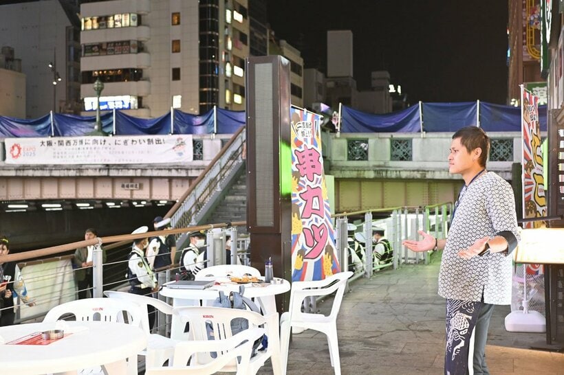 店舗前の遊歩道が閉鎖され「道頓堀酒場ジョニー」の店長は大弱り