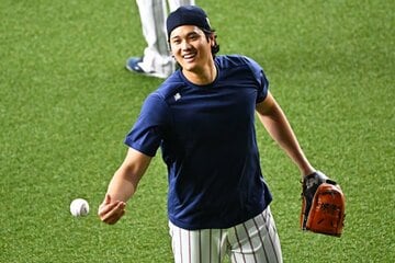 １日は京セラドーム大阪で調整を行った大谷翔平