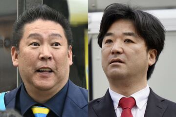 立花孝志氏（左）と黒川敦彦氏