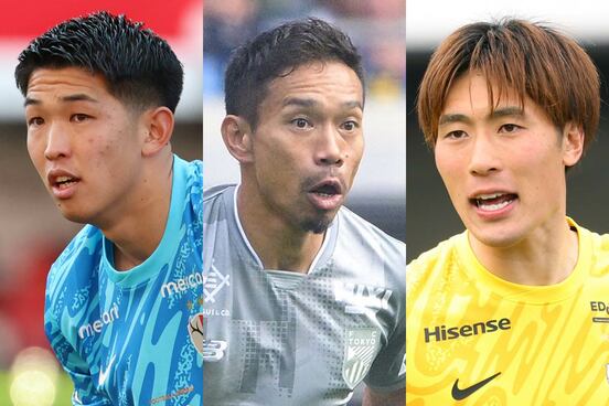 W杯メンバーに選出された国内組(左から早川友基、長友佑都、大迫敬介)