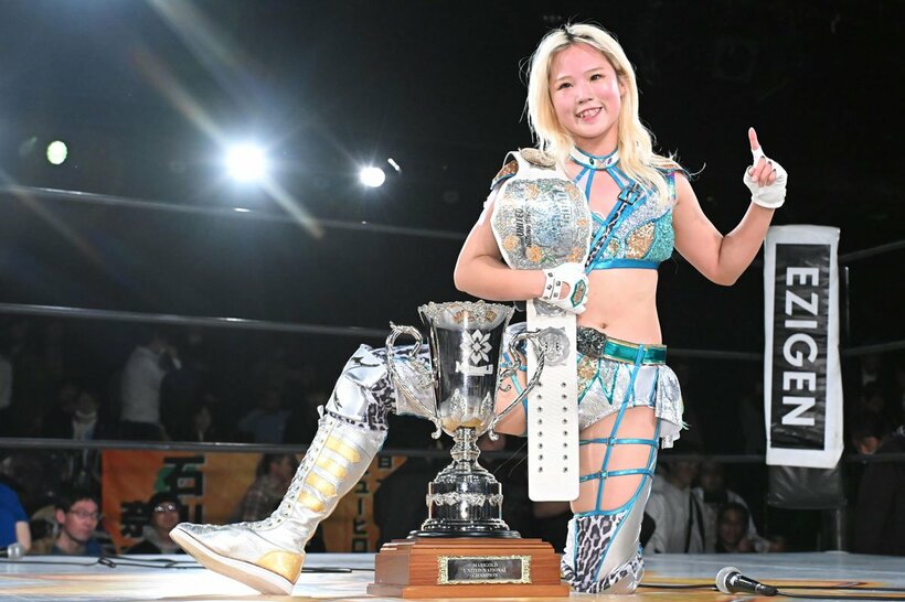 初防衛に成功したビクトリア弓月