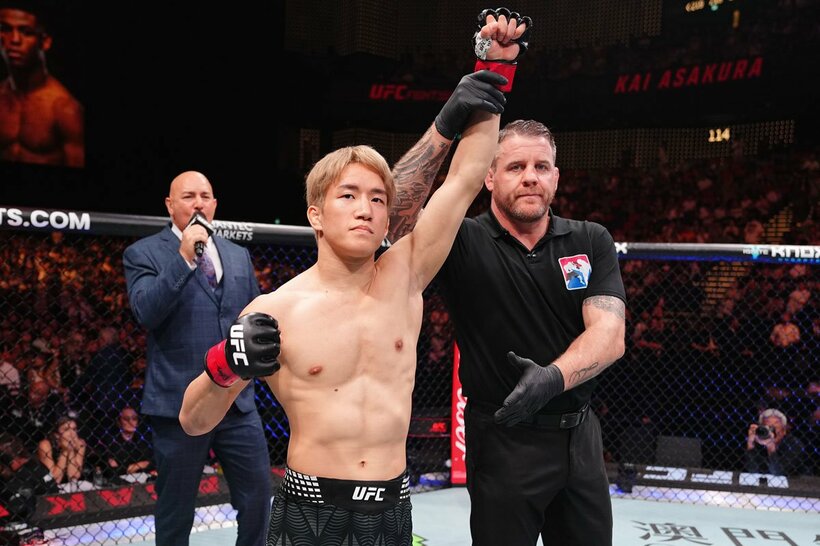 UFC初勝利を挙げた朝倉海 (c)Zuffa LLC／UFC