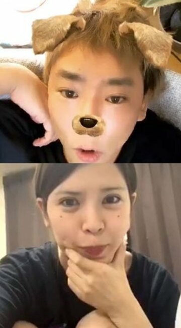  インスタグラム(@tanoshingo.official)から、楽しんご（上）と坂口杏里