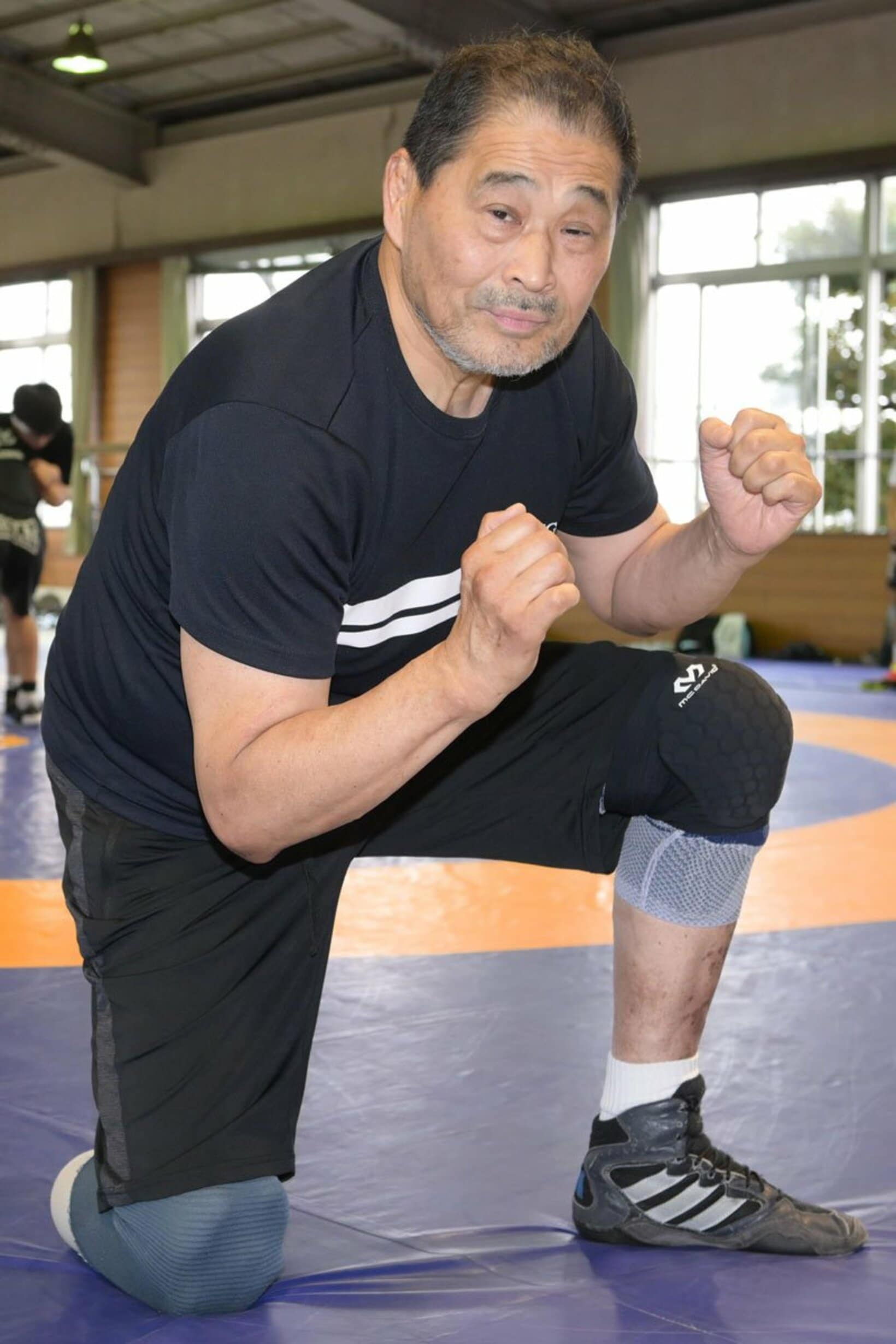 谷津嘉章は全日本社会人選手権に向けて母校で練習に励んだ（23年6月）