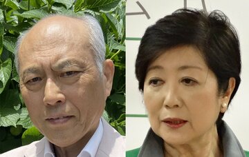  舛添要一氏(左)と小池都知事