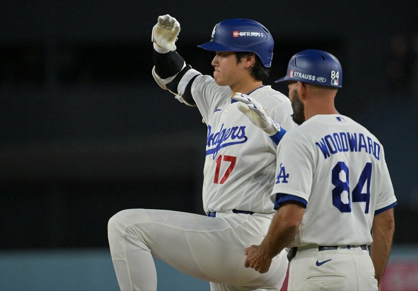 ブレーブス戦で安打を放った大谷翔平（ロイター）
