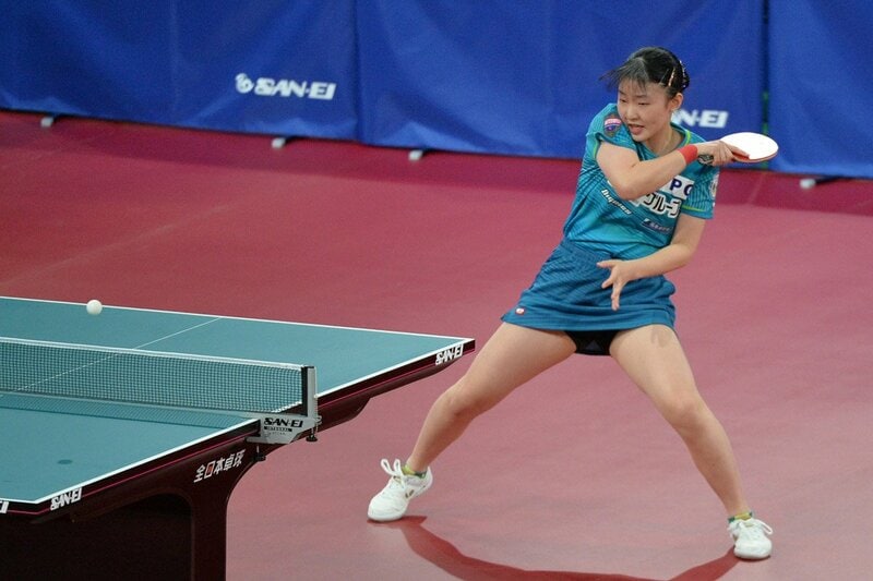 準々決勝で木原美悠を破った張本美和