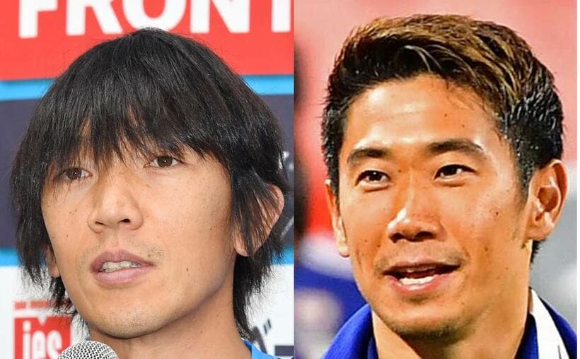  中村俊輔（左）と香川真司