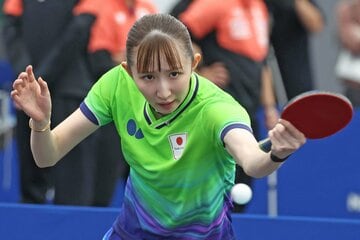 公開練習に参加した早田ひな
