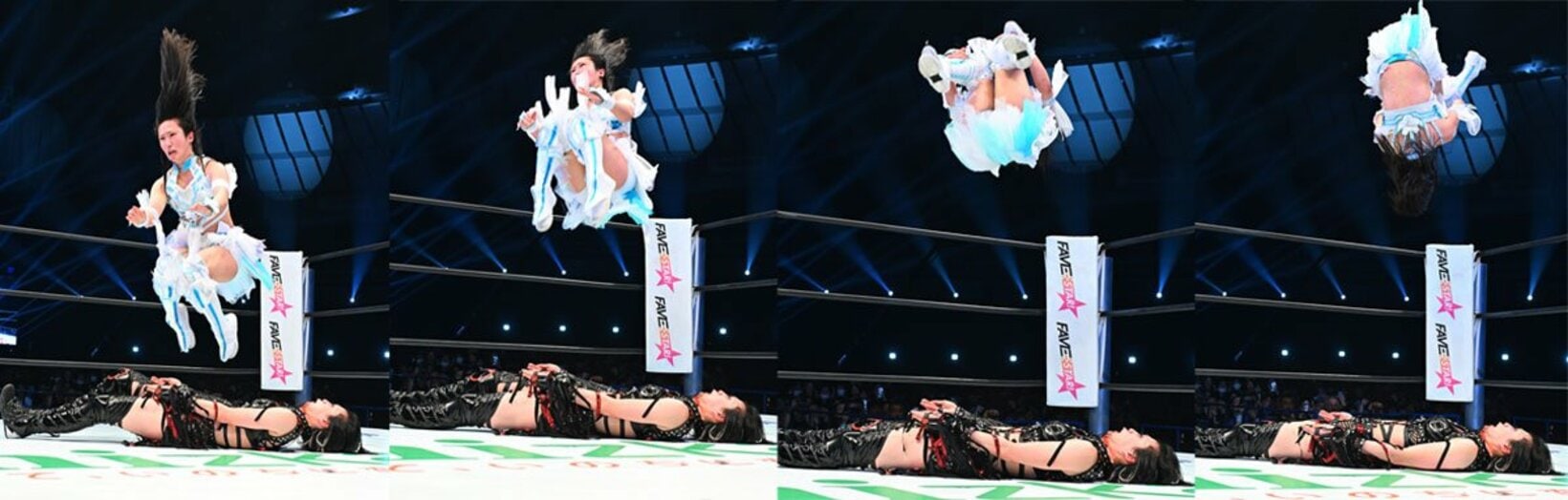 ファイヤーバードスプラッシュで上谷沙弥を仕留めた玖麗さやか