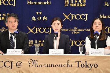 （左から）押久保公人　福原愛　大渕愛子