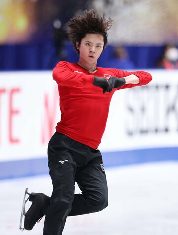  公式練習に臨んだ宇野昌磨（東スポWeb）