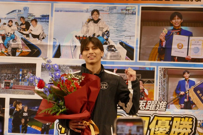 優勝報告会を行った末永和也