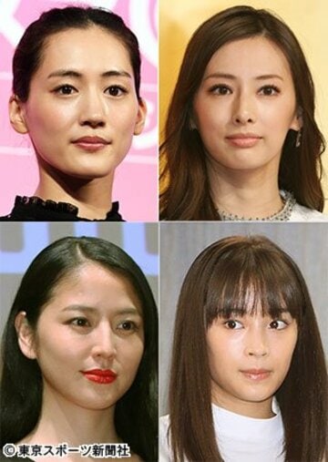 綾瀬はるか、北川景子、広瀬すず、長澤まさみ（左上から時計回り）