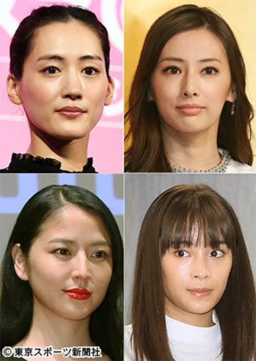 綾瀬はるか、北川景子、広瀬すず、長澤まさみ（左上から時計回り）