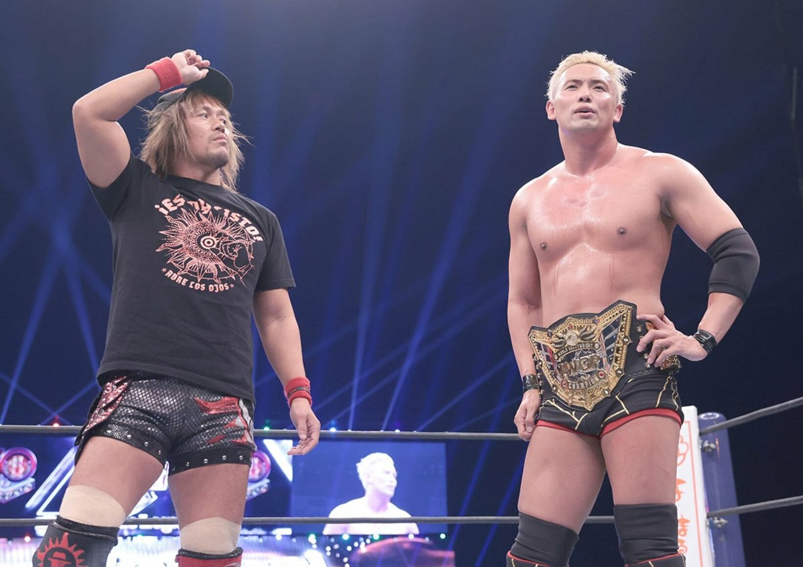 新日本時代、内藤哲也(左)のライバルだったオカダ・カズチカ（2022年）