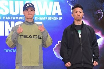 昨年11月に初対戦している那須川天心(左)と井上拓真