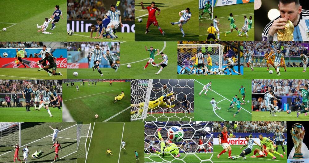 メッシのW杯通算18ゴールを一枚に(ロイター)