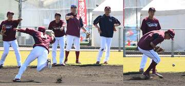  ＜写真左＞エラーした早川をヤジっていた田中だったが…＜写真右＞自分もポロリ