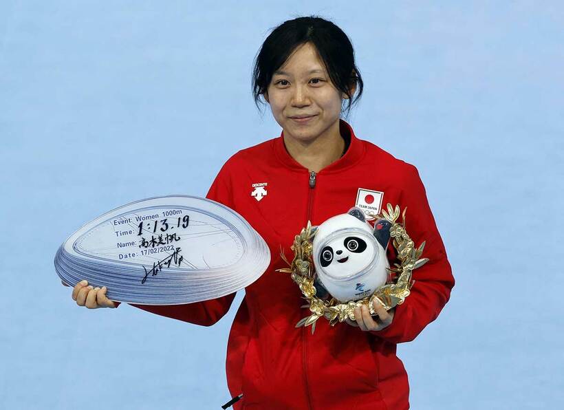  五輪新記録で金メダルを獲得した高木美帆（ロイター）