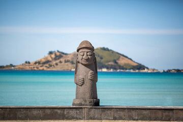 漢拏山国立公園のある済州島の石像トルハルバン