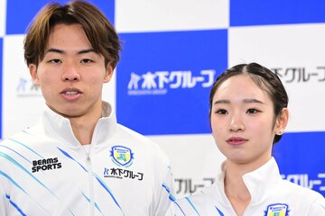 森口澄士（左）と長岡柚奈