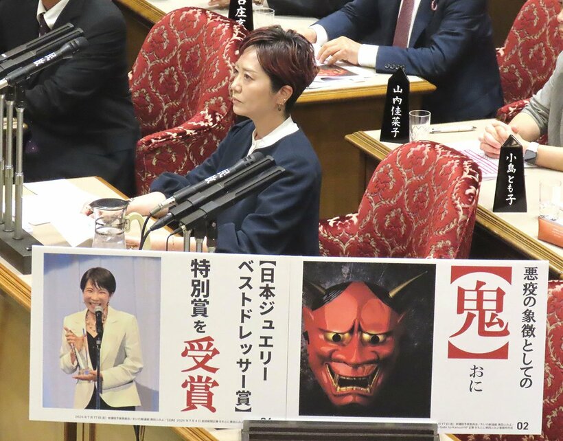 参議院予算委員会の集中審議で質問したれいわ新選組の奥田ふみよ氏