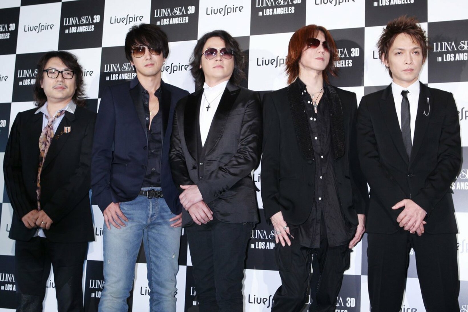 左から真矢、Ｊ、ＲＹＵＩＣＨＩ（河村隆一）、ＳＵＧＩＺＯ、ＩＮＯＲＡＮ
