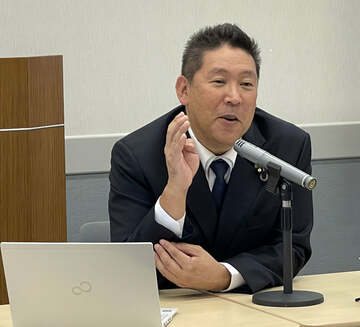 会見した立花孝志党首