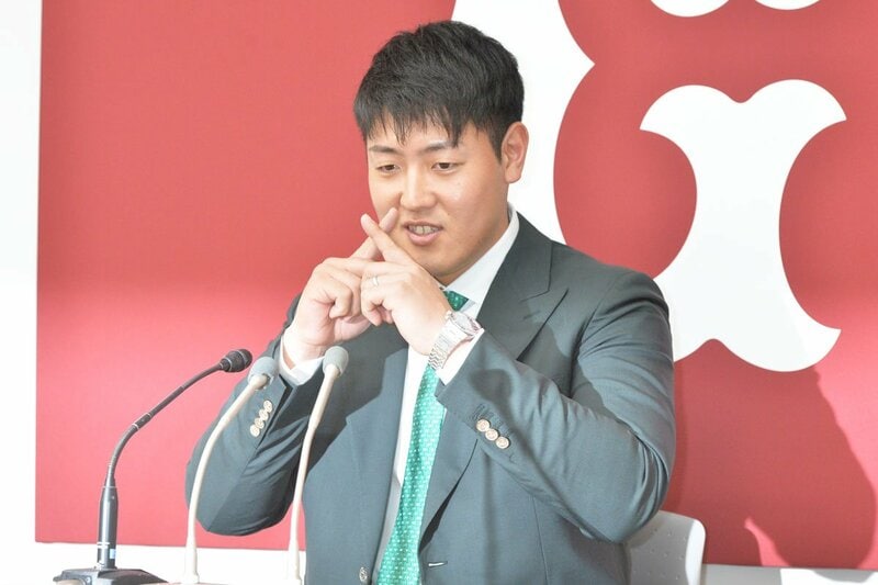 ＭＬＢ挑戦については、このポーズ