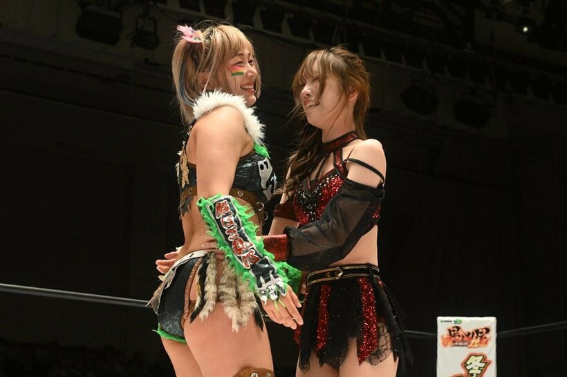 試合後のウナギ・サヤカと鹿島沙希