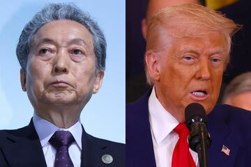 鳩山由紀夫氏（左）とトランプ大統領