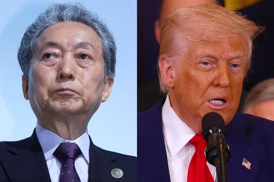 鳩山由紀夫氏（左）とトランプ大統領