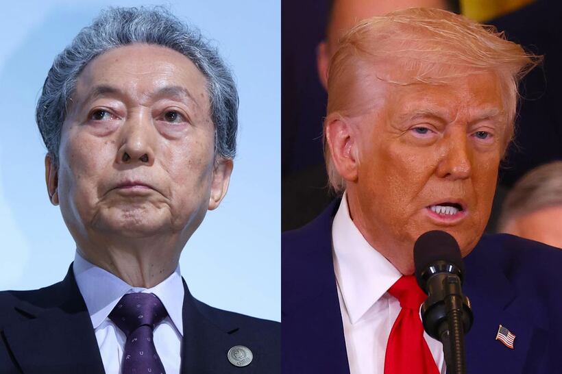 鳩山由紀夫氏（左）とトランプ大統領