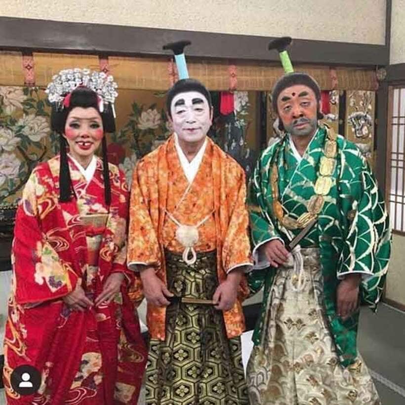  左から研ナオコ、志村けんさん、梅沢富美男（インスタグラム@tomioumezawaから）