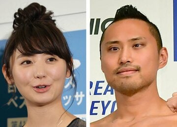  結婚を発表したおの（左）と塩浦