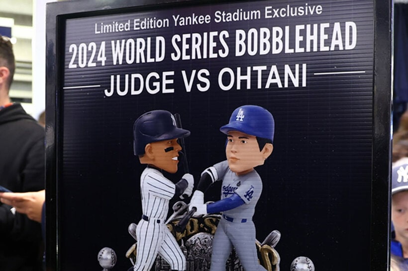 ２４年のワールドシリーズではグッズ売り場でも競演