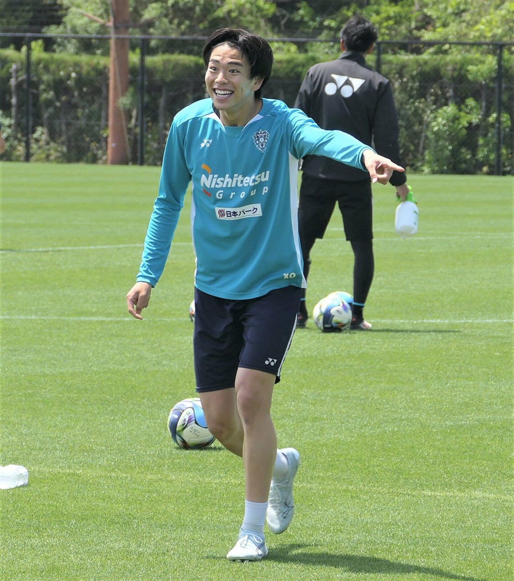 練習中も笑みが絶えない道脇