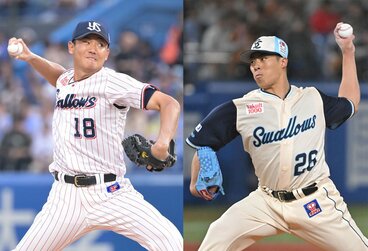 奥川恭伸(左)と山野太一