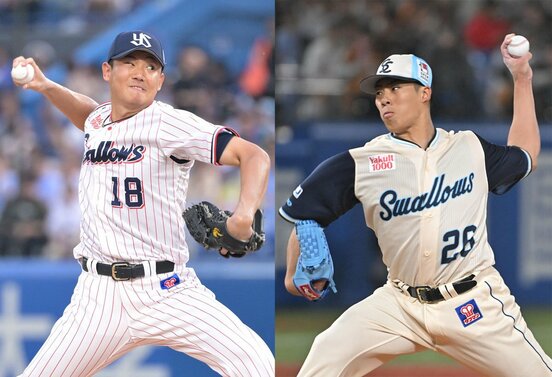奥川恭伸(左)と山野太一