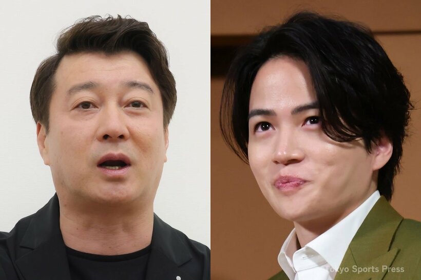 加藤浩次(左)とtimeleszの菊池風磨