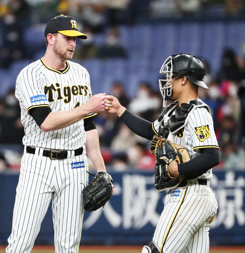  阪神・ガンケル(左)は危なげない投球を披露した（東スポWeb）