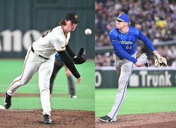 巨人・ウィットリー（左）とＤｅＮＡ・レイノルズ