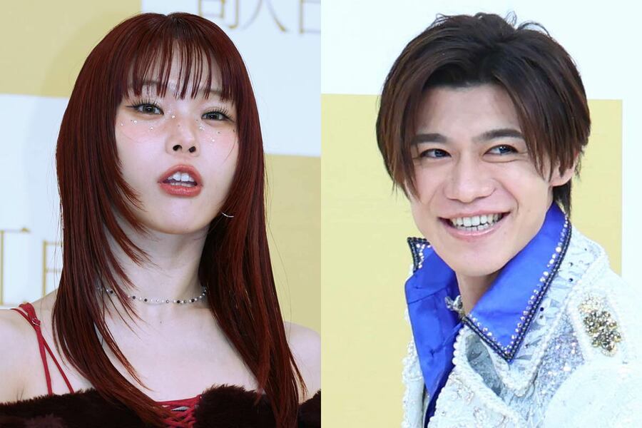 リハーサルを終えた新浜レオン（左）とアイナ・ジ・エンド