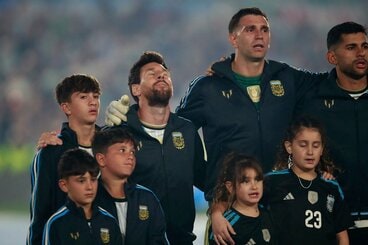 代表引退試合に臨んだリオネル・メッシ(ロイター)